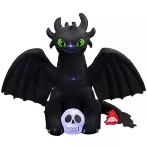 7 ft How To Train Your Dragon Toothless with Skull Inflatable Halloween